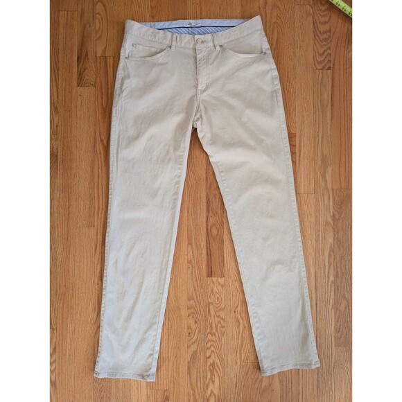 Peter Millar 5-Pocket Pants Men 33 x 33 Beige Khaki Stretch Ultimate Sateen - Picture 2 of 13